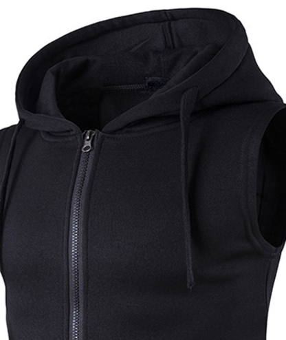 ZITY Men's Sleeveless Slim Fit Full Zip Up Hoodie-DUMMG05240 |Zitysports