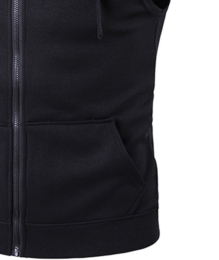 ZITY Men's Sleeveless Slim Fit Full Zip Up Hoodie-DUMMG05240 |Zitysports