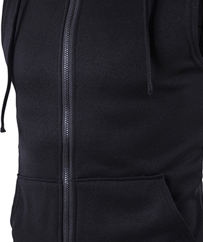 ZITY Men's Sleeveless Slim Fit Full Zip Up Hoodie-DUMMG05240 |Zitysports