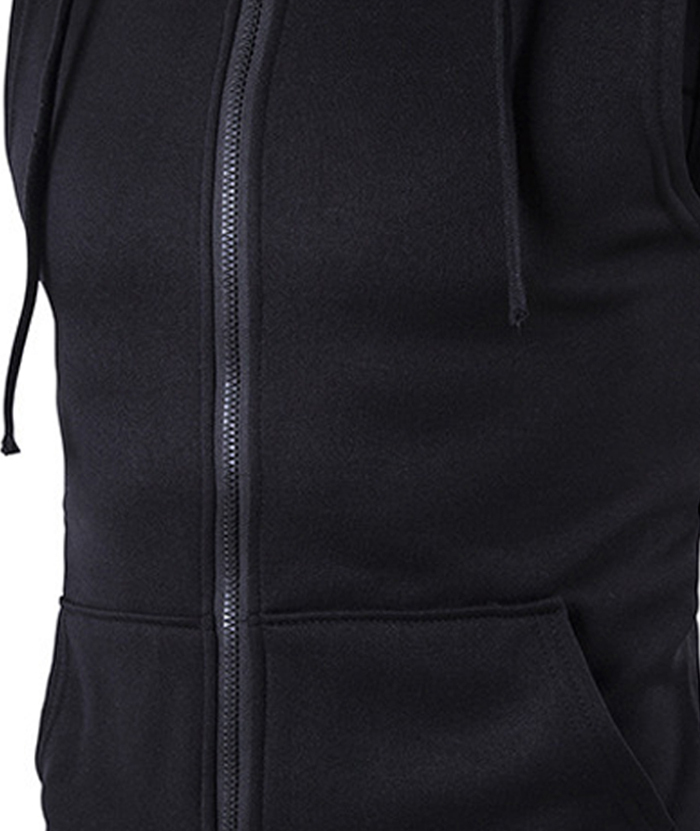 ZITY Men's Sleeveless Slim Fit Full Zip Up Hoodie-DUMMG05240 |Zitysports