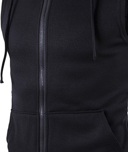 ZITY Men's Sleeveless Slim Fit Full Zip Up Hoodie-DUMMG05240 |Zitysports