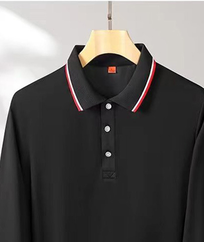 Men's Long Sleeve Lapel Slim Fit Polo Shirt-DUMLP05808