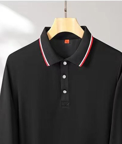 Men's Long Sleeve Lapel Slim Fit Polo Shirt-DUMLP05808