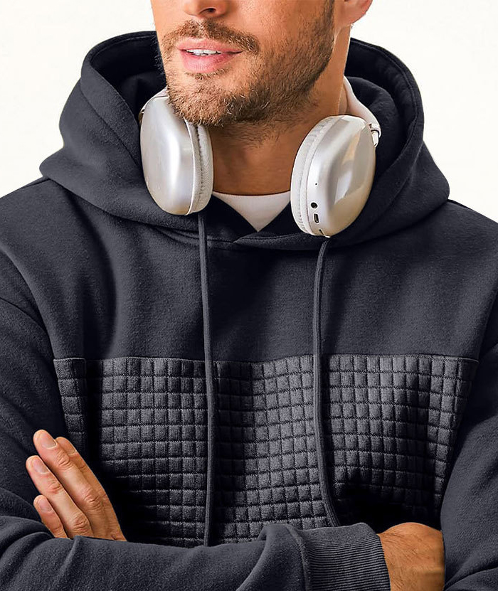 ZITY Men's Fleece Waffle Block Hoodie-DUMFH04921|Zitysports
