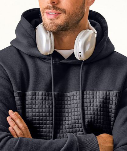 ZITY Men's Fleece Waffle Block Hoodie-DUMFH04921|Zitysports