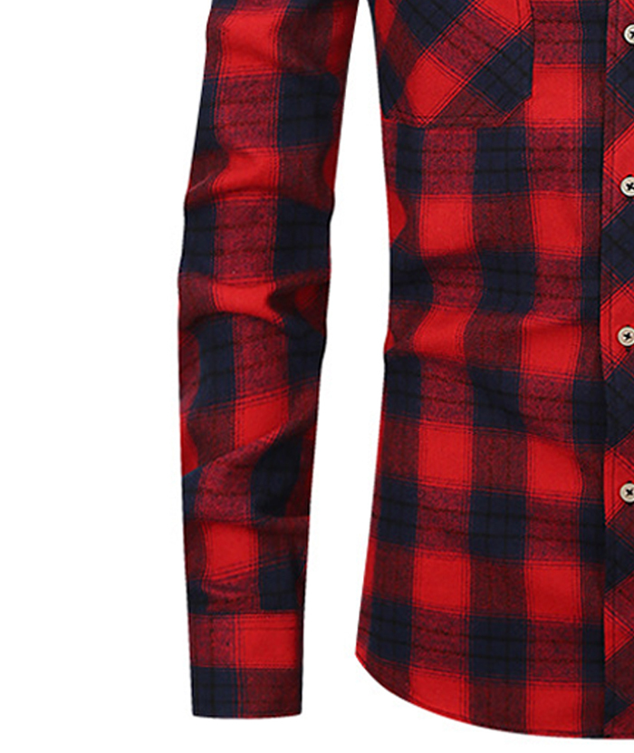 ZITY Men's Slim Fit Plaid Flannel Shirt-DUMLT05228|Zitysports