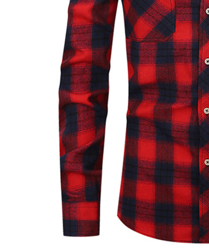 ZITY Men's Slim Fit Plaid Flannel Shirt-DUMLT05228|Zitysports