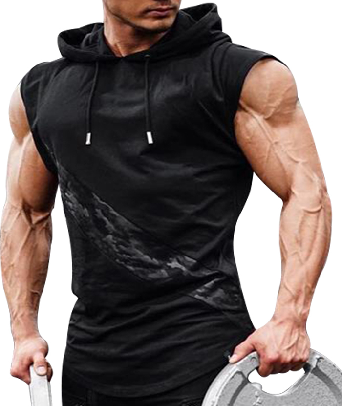 ZITY Men's Sleeveless Fitness Pullover Hoodie-DUMHD05397|Zitysports