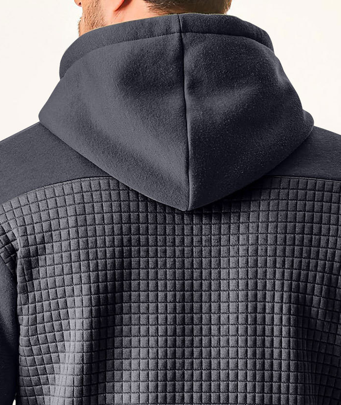 ZITY Men's Fleece Waffle Block Hoodie-DUMFH04921|Zitysports