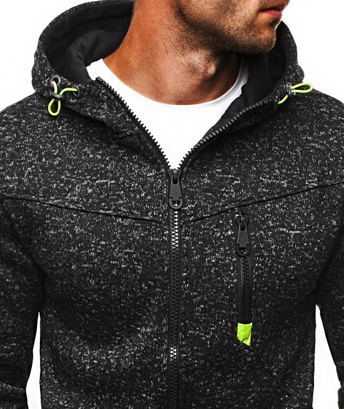 ZITY Men's Full Zipper Long Sleeve Breathable Warm Hoodie-DUMHD05096|Zitysports