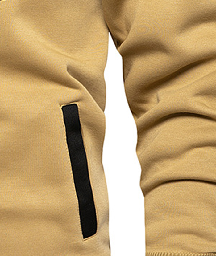ZITY Men's Color Blocking Contrast Hooded Casual Sports Hoodie-DUMFH04839 | Zitysports