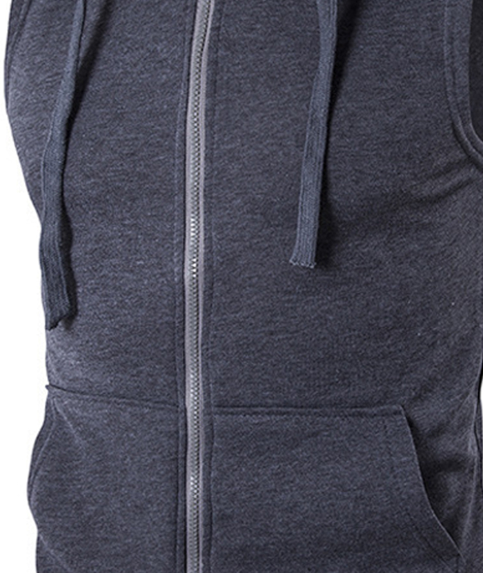 ZITY Men's Sleeveless Slim Fit Full Zip Up Hoodie-DUMMG05240 |Zitysports