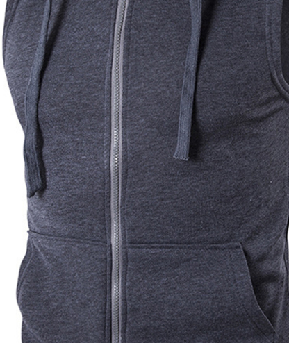 ZITY Men's Sleeveless Slim Fit Full Zip Up Hoodie-DUMMG05240 |Zitysports
