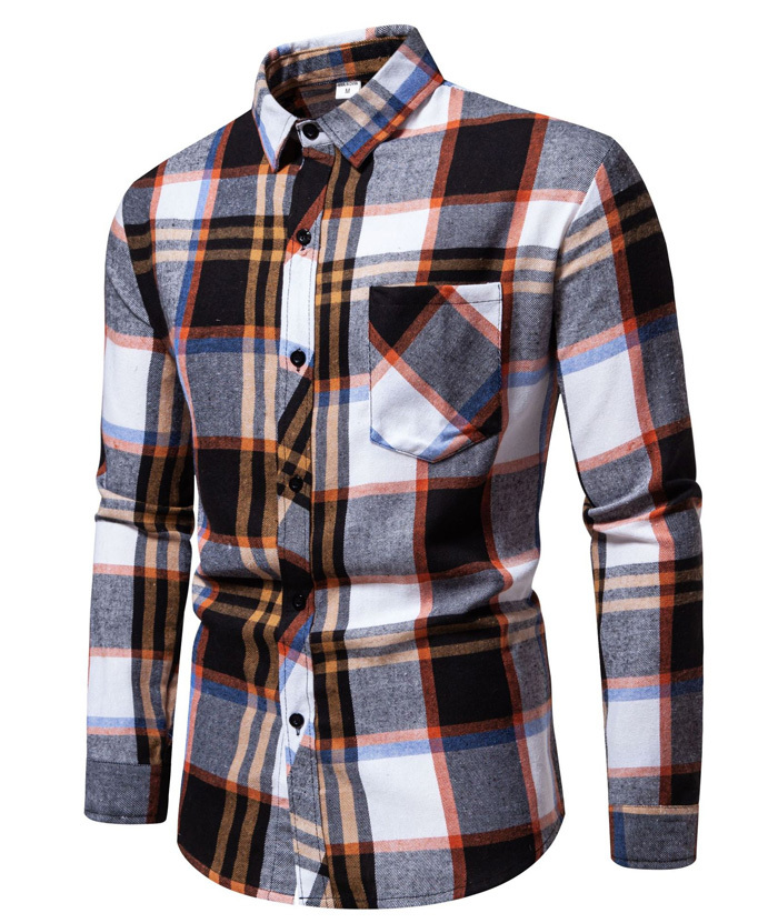 ZITY Men's Full Sleeved Stand Collar Plaid Flannel Shirt-DUMLT05246|Zitysports
