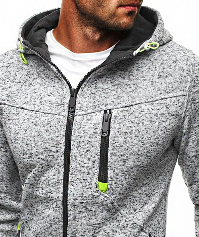 ZITY Men's Full Zipper Long Sleeve Breathable Warm Hoodie-DUMHD05096|Zitysports