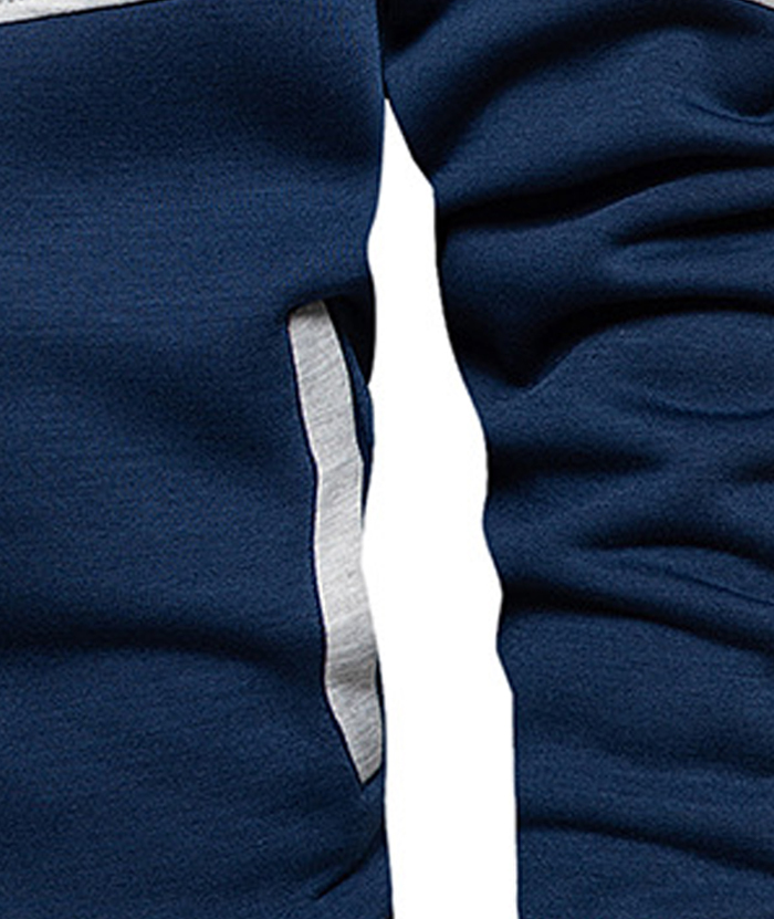 ZITY Men's Color Blocking Contrast Hooded Casual Sports Hoodie-DUMFH04839 | Zitysports