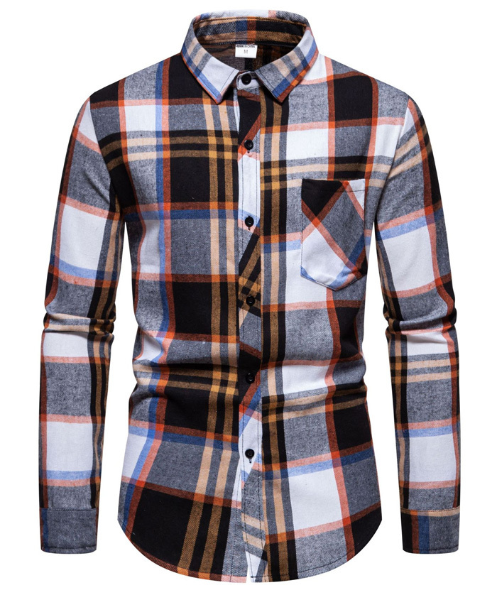 ZITY Men's Full Sleeved Stand Collar Plaid Flannel Shirt-DUMLT05246|Zitysports