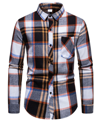 ZITY Men's Full Sleeved Stand Collar Plaid Flannel Shirt-DUMLT05246|Zitysports