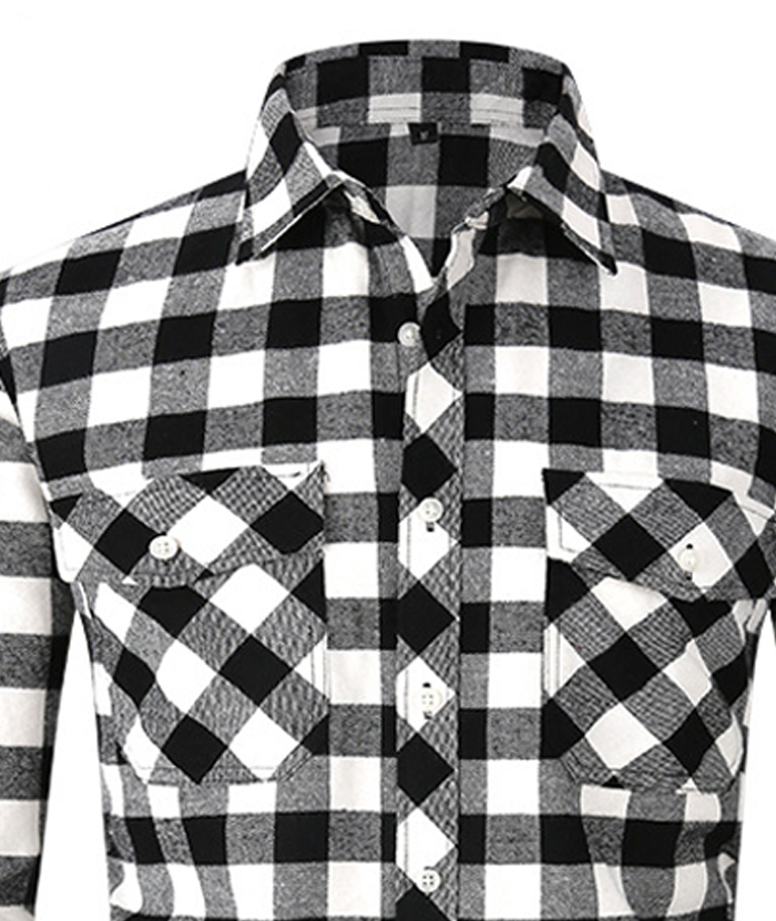 ZITY Men's Slim Fit Plaid Flannel Shirt-DUMLT05228|Zitysports