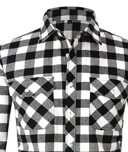 ZITY Men's Slim Fit Plaid Flannel Shirt-DUMLT05228|Zitysports