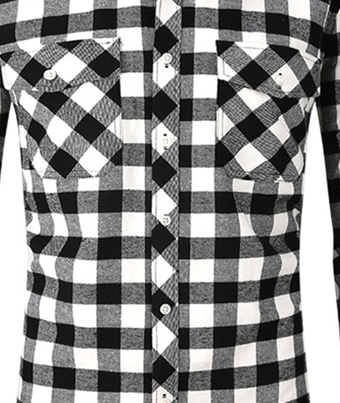 ZITY Men's Slim Fit Plaid Flannel Shirt-DUMLT05228|Zitysports