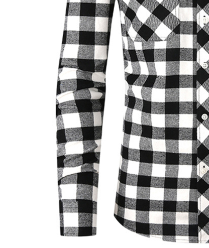 ZITY Men's Slim Fit Plaid Flannel Shirt-DUMLT05228|Zitysports