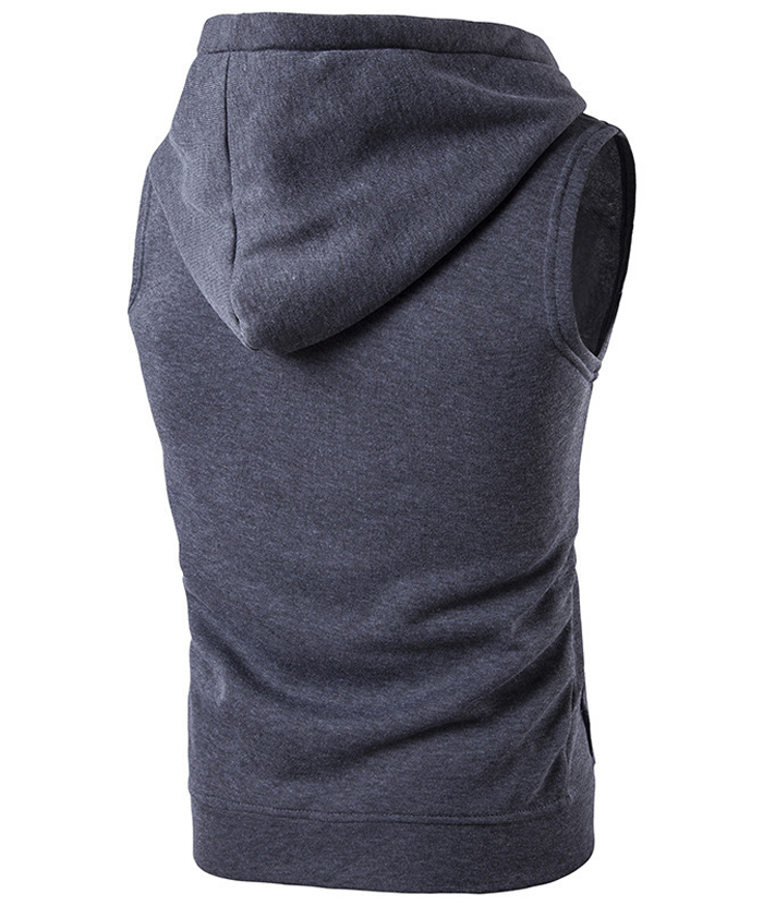 ZITY Men's Sleeveless Slim Fit Full Zip Up Hoodie-DUMMG05240 |Zitysports