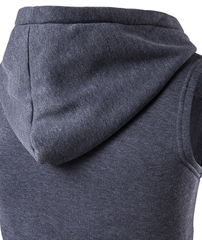 ZITY Men's Sleeveless Slim Fit Full Zip Up Hoodie-DUMMG05240 |Zitysports