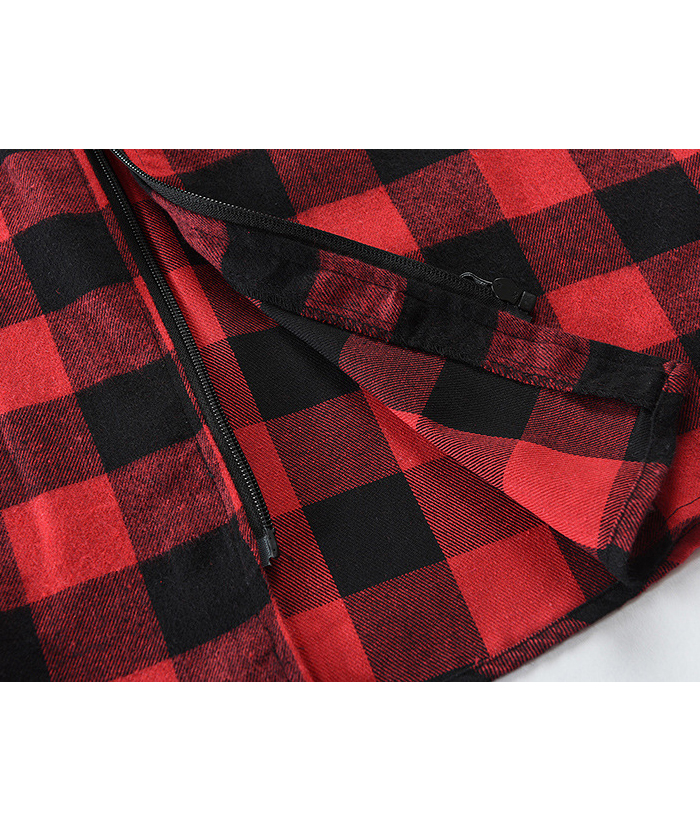 ZITY Men's Plaid Long Sleeved Full Zip Hoodie-DUMFH05321|Zitysports