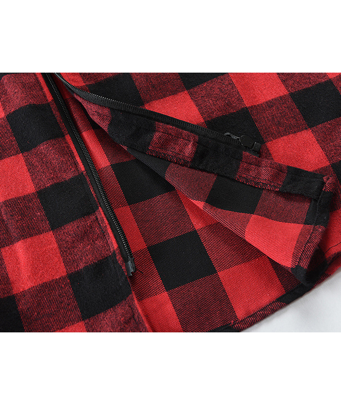 ZITY Men's Plaid Long Sleeved Full Zip Hoodie-DUMFH05321|Zitysports