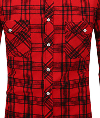 ZITY Men's Slim Fit Plaid Flannel Shirt-DUMLT05228|Zitysports