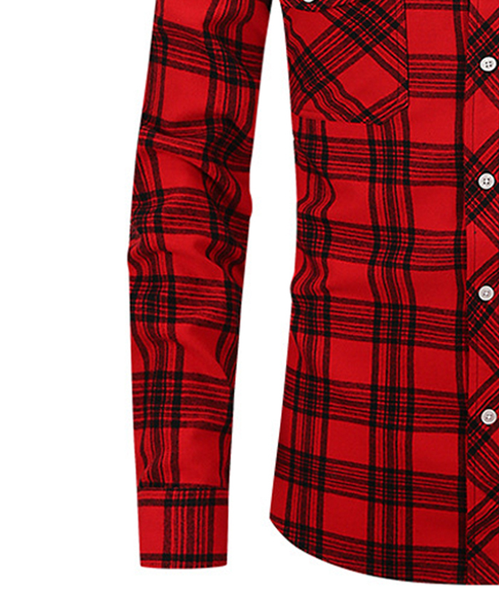 ZITY Men's Slim Fit Plaid Flannel Shirt-DUMLT05228|Zitysports