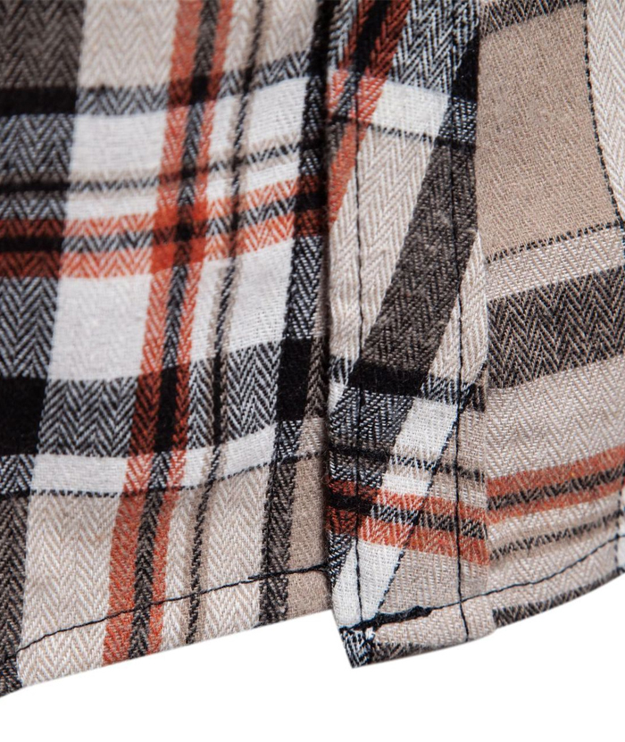 ZITY Men's Full Sleeved Stand Collar Plaid Flannel Shirt-DUMLT05246|Zitysports