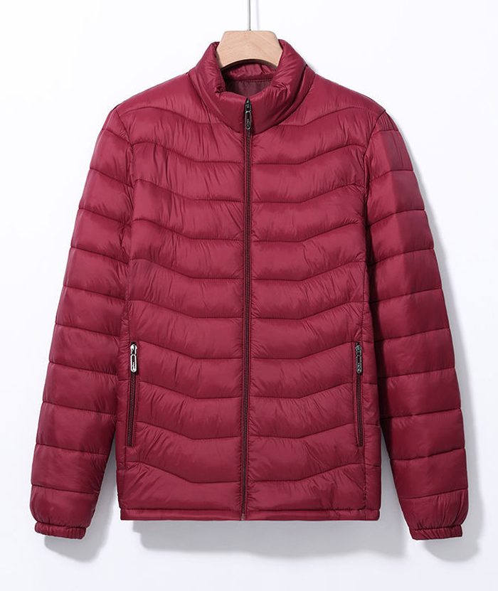 Men's Red Windproof lighweight Full Zipper XL-7XL Puffer Jacket | Zitysports