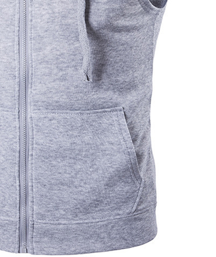 ZITY Men's Sleeveless Slim Fit Full Zip Up Hoodie-DUMMG05240 |Zitysports
