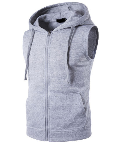 ZITY Men's Sleeveless Slim Fit Full Zip Up Hoodie-DUMMG05240 |Zitysports