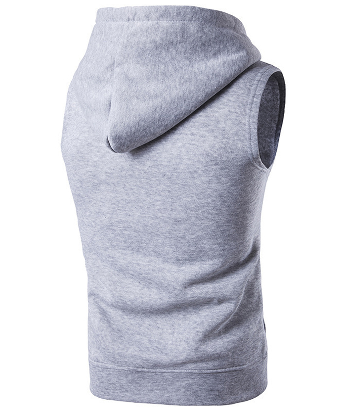 ZITY Men's Sleeveless Slim Fit Full Zip Up Hoodie-DUMMG05240 |Zitysports