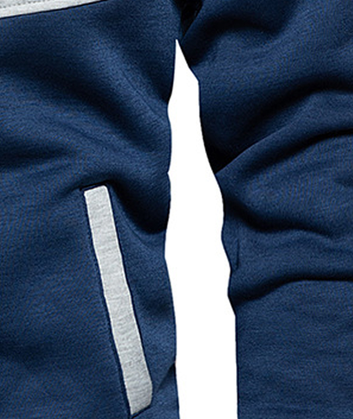 ZITY Men's Color Blocking Contrast Hooded Casual Sports Hoodie-DUMFH04839 | Zitysports