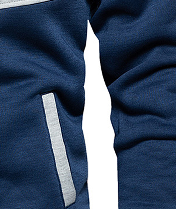 ZITY Men's Color Blocking Contrast Hooded Casual Sports Hoodie-DUMFH04839 | Zitysports