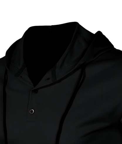 ZITY Men's Sleeveless Running Fitness Sweatshirt Button Up Hoodie-DUMMG05232 |Zitysports