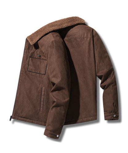 ZITY Men's Loose Fit Full-Zip Fleece Jacket-DUMCO05393|Zitysports