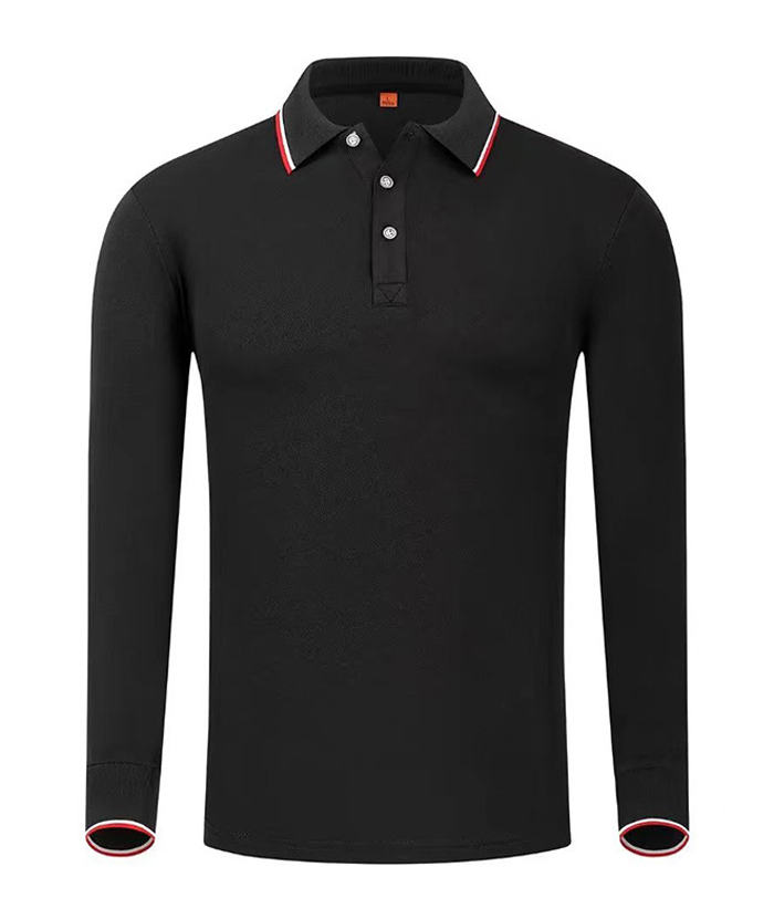 Men's Long Sleeve Lapel Slim Fit Polo Shirt-DUMLP05808