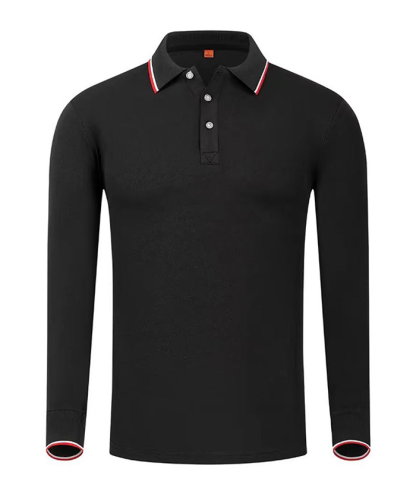 Men's Long Sleeve Lapel Slim Fit Polo Shirt-DUMLP05808