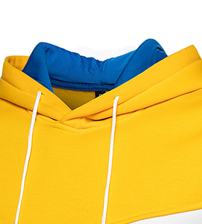 ZITY Men's Color Blocking Contrast Hooded Casual Sports Hoodie-DUMFH04839 | Zitysports