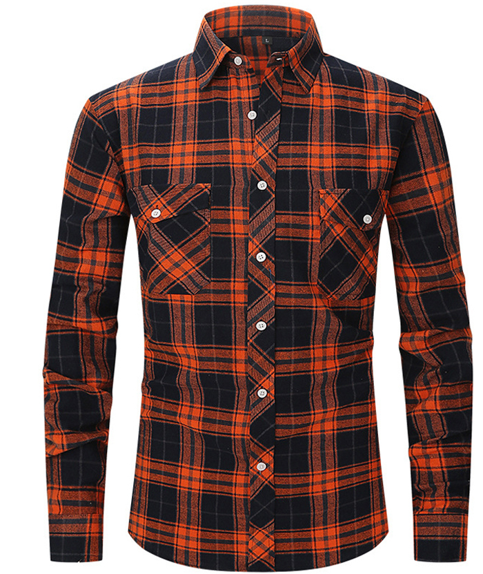 ZITY Men's Slim Fit Plaid Flannel Shirt-DUMLT05228|Zitysports