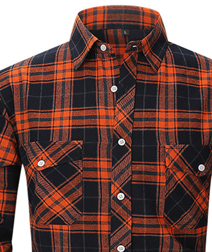 ZITY Men's Slim Fit Plaid Flannel Shirt-DUMLT05228|Zitysports