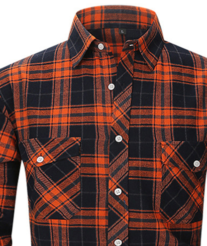ZITY Men's Slim Fit Plaid Flannel Shirt-DUMLT05228|Zitysports