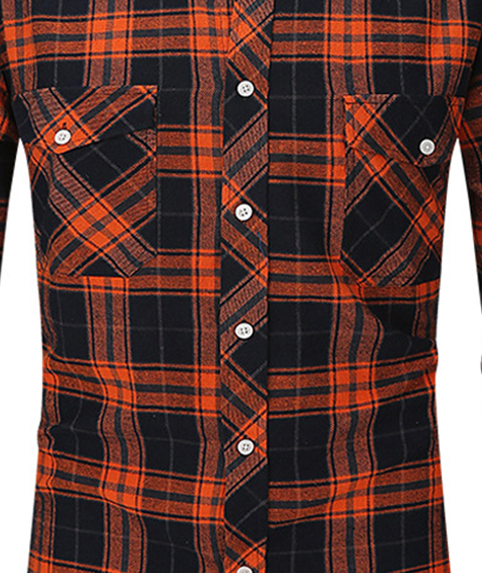 ZITY Men's Slim Fit Plaid Flannel Shirt-DUMLT05228|Zitysports