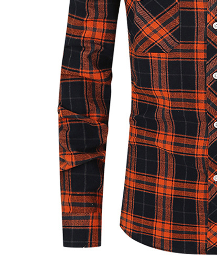 ZITY Men's Slim Fit Plaid Flannel Shirt-DUMLT05228|Zitysports