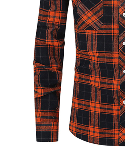 ZITY Men's Slim Fit Plaid Flannel Shirt-DUMLT05228|Zitysports